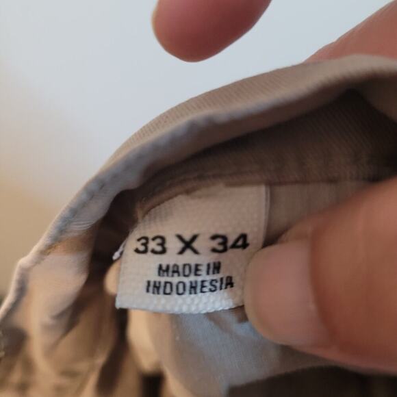 Flint & Tinder Mens Tapered Fit Chino Pants Size 33X34 Beige Stretch Mid Rise - Picture 4 of 8